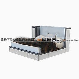 3D雙人床模型