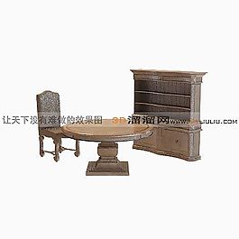 3D桌椅组合模型