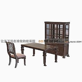 3D桌椅组合模型