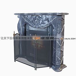 3D壁爐模型