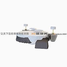 3D雙人床模型