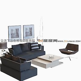 3D沙發(fā)茶幾組合模型
