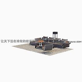 3D沙發(fā)茶幾組合模型