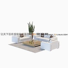 3D沙發(fā)茶幾組合模型