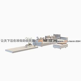 3D沙發(fā)茶幾組合模型