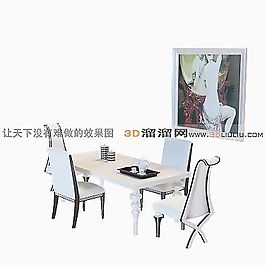 3D桌椅組合模型