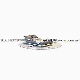3D雙人床模型