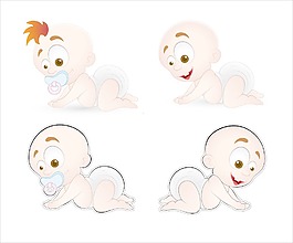 爬行的嬰兒矢量