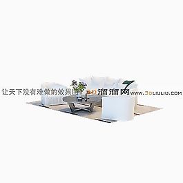 3D沙發(fā)茶幾組合模型