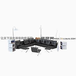 3D沙發(fā)茶幾組合模型