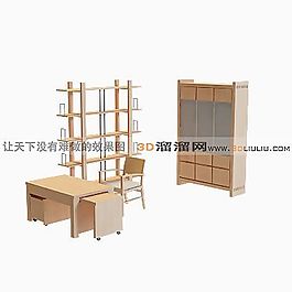 3D桌椅組合模型