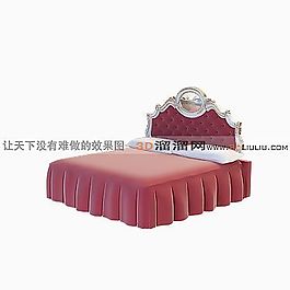 3D雙人床模型