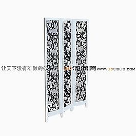 3D雕花隔斷模型