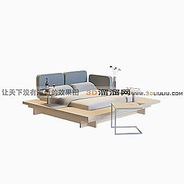 3D雙人床模型