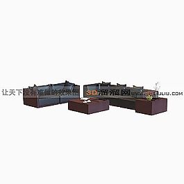 3D多人沙發(fā)模型