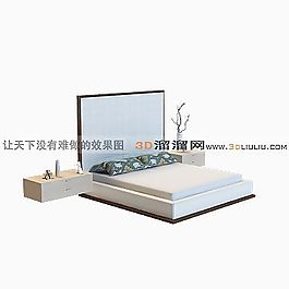 3D雙人床模型