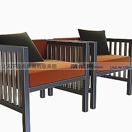 3D木制沙發(fā)模型