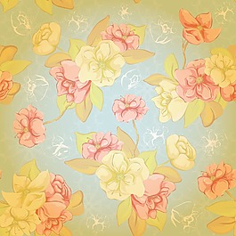 五顏六色的花卉圖案矢量