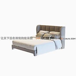3D雙人床模型
