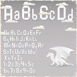 復古的折紙字母與數字
