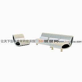 3D多人沙發(fā)模型