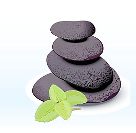 叠石载体的温泉