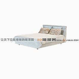 3D雙人床模型