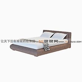 3D雙人床模型