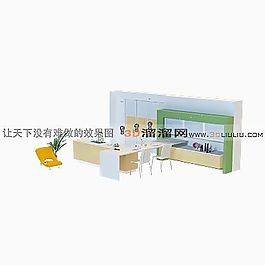 3D厨房组合模型