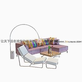 3D沙發(fā)茶幾組合模型