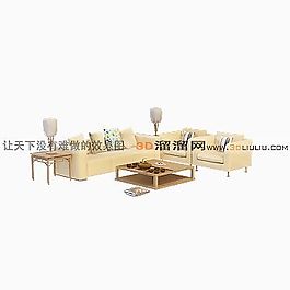 3D沙發(fā)茶幾組合模型