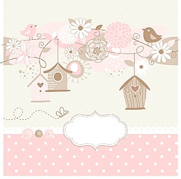隨著春天的美麗背景鳥屋