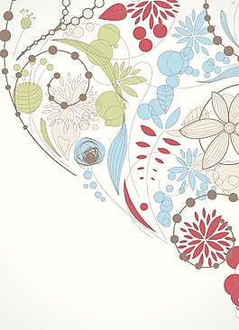 復古花卉背景矢量插畫