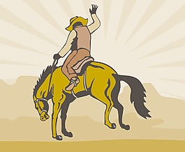 牛仔騎野馬的馬