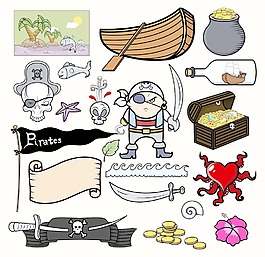 海盗漫画矢量