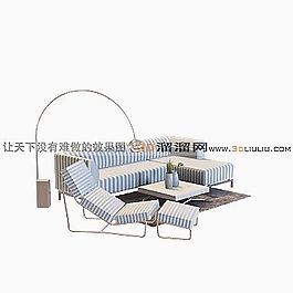 3D沙發(fā)茶幾組合模型