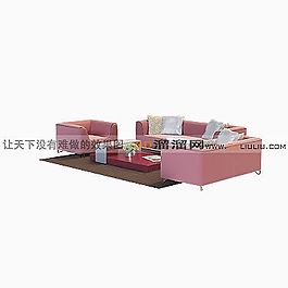 3D沙發(fā)茶幾組合模型