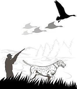 獵人瞄準(zhǔn)霰彈槍