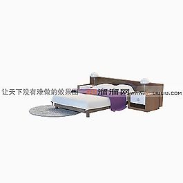 3D雙人床模型