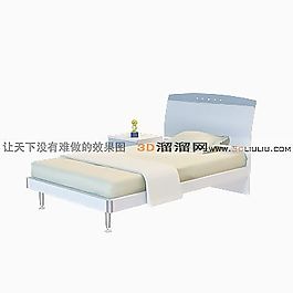 3D單人床模型