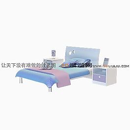 3D單人床模型