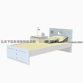 3D單人床模型