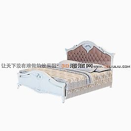 3D雙人床模型