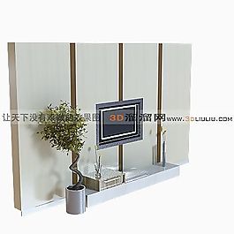3D电视墙模型