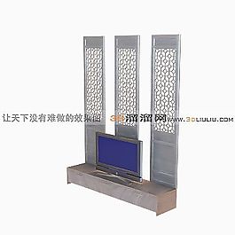 3D电视墙模型