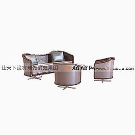 3D多人沙發(fā)模型