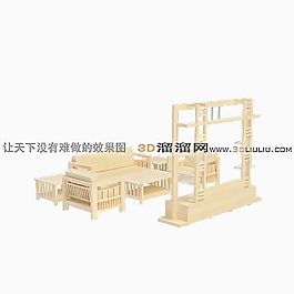 3D沙发茶几组合模型