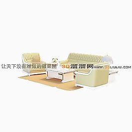 3D沙發(fā)茶幾組合模型