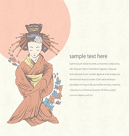 日本背景矢量插圖