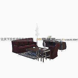3D沙發(fā)茶幾組合模型